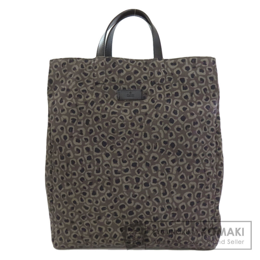 Gucci Leopard Tote Bag Canvas Calfskin